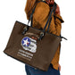African American Aviators WWII Leather Tote Bag Tuskegee Red Tails Airmen Brown Leather Pattern - African Pride
