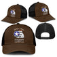 African American Aviators WWII Mesh Trucker Cap Tuskegee Red Tails Airmen Brown Leather Pattern - African Pride