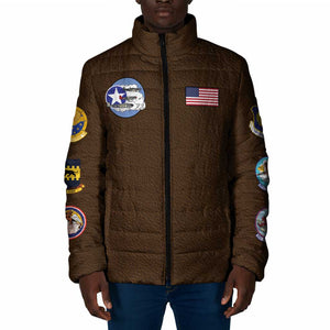 Tuskegee Airmen WWII Heroes Padded Jacket The Great American Aviators Brown Leather Pattern