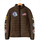 Tuskegee Airmen WWII Heroes Padded Jacket The Great American Aviators Brown Leather Pattern