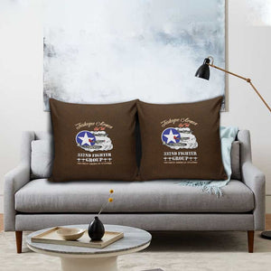 Tuskegee Airmen WWII Heroes Pillow Cover The Great American Aviators Brown Leather Pattern