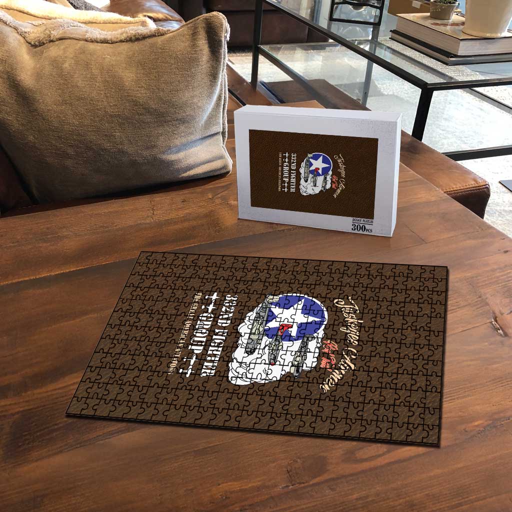 Tuskegee Airmen WWII Heroes Puzzle The Great American Aviators Brown Leather Pattern