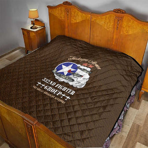 African American Aviators WWII Quilt Tuskegee Red Tails Airmen Brown Leather Pattern - African Pride