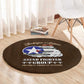 African American Aviators WWII Round Carpet Tuskegee Red Tails Airmen Brown Leather Pattern - African Pride