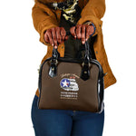 African American Aviators WWII Shoulder Handbag Tuskegee Red Tails Airmen Brown Leather Pattern - African Pride