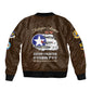 African American Aviators WWII Sleeve Zip Bomber Jacket Tuskegee Red Tails Airmen Brown Leather Pattern - African Pride