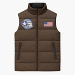 Tuskegee Airmen WWII Heroes Sleeveless Puffer Jacket The Great American Aviators Brown Leather Pattern