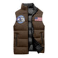 Tuskegee Airmen WWII Heroes Sleeveless Puffer Jacket The Great American Aviators Brown Leather Pattern