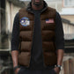 Tuskegee Airmen WWII Heroes Sleeveless Puffer Jacket The Great American Aviators Brown Leather Pattern