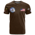African American Aviators WWII T shirt Tuskegee Red Tails Airmen Brown Leather Pattern - African Pride