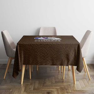 African American Aviators WWII Tablecloth Tuskegee Red Tails Airmen Brown Leather Pattern - African Pride