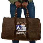 Tuskegee Airmen WWII Heroes Travel Bag The Great American Aviators Brown Leather Pattern