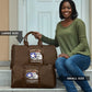 Tuskegee Airmen WWII Heroes Travel Bag The Great American Aviators Brown Leather Pattern