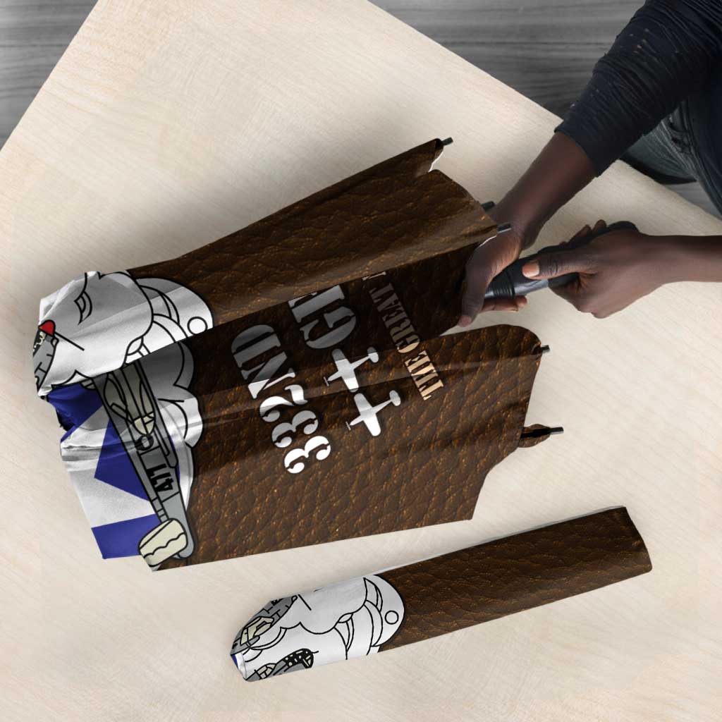Tuskegee Airmen WWII Heroes Umbrella The Great American Aviators Brown Leather Pattern