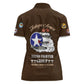 African American Aviators WWII Women Polo Shirt Tuskegee Red Tails Airmen Brown Leather Pattern - African Pride