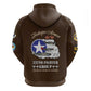 African American Aviators WWII Zip Hoodie Tuskegee Red Tails Airmen Brown Leather Pattern - African Pride