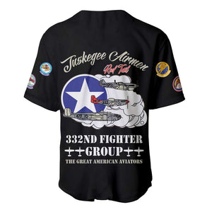 African American Aviators WWII Baseball Jersey Tuskegee Red Tails Airmen Black - African Pride