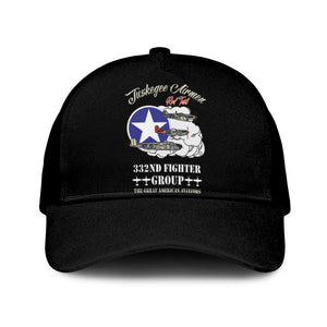 African American Aviators WWII Baseball Net Cap Tuskegee Red Tails Airmen Black - African Pride