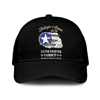 African American Aviators WWII Baseball Net Cap Tuskegee Red Tails Airmen Black - African Pride