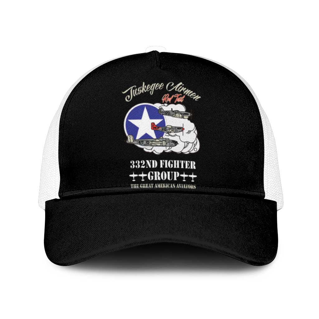 African American Aviators WWII Baseball Net Cap Tuskegee Red Tails Airmen Black - African Pride