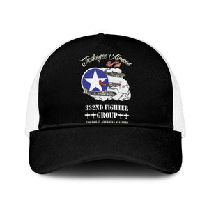 African American Aviators WWII Baseball Net Cap Tuskegee Red Tails Airmen Black - African Pride