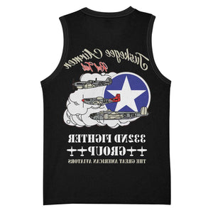African American Aviators WWII Basketball Jersey Tuskegee Red Tails Airmen Black - African Pride