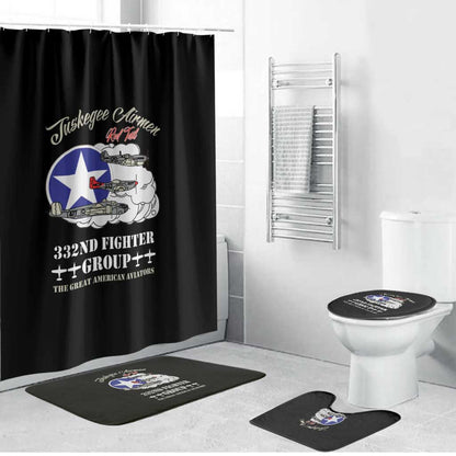 Tuskegee Airmen WWII Heroes Bathroom Set The Great American Aviators Black Art