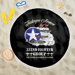 African American Aviators WWII Beach Blanket Tuskegee Red Tails Airmen Black - African Pride