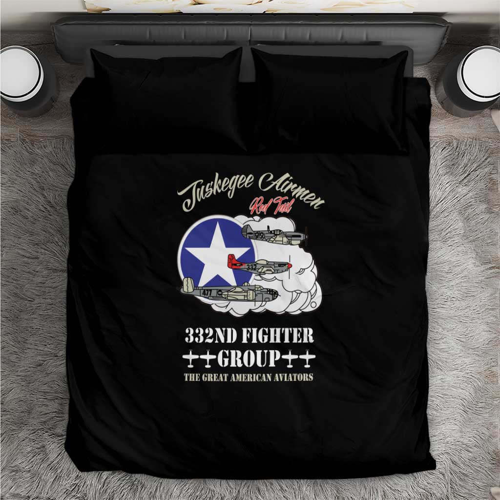 African American Aviators WWII Bedding Set Tuskegee Red Tails Airmen Black - African Pride