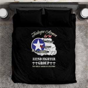 African American Aviators WWII Bedding Set Tuskegee Red Tails Airmen Black - African Pride