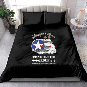 African American Aviators WWII Bedding Set Tuskegee Red Tails Airmen Black - African Pride
