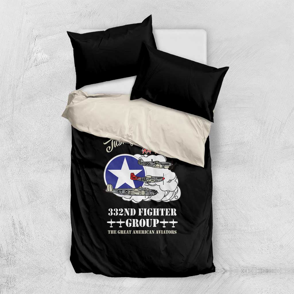 African American Aviators WWII Bedding Set Tuskegee Red Tails Airmen Black - African Pride