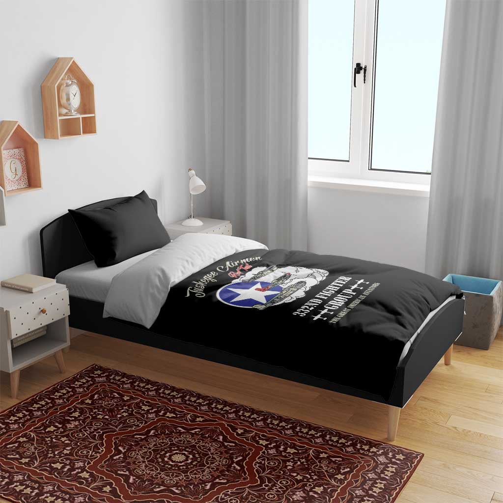 African American Aviators WWII Bedding Set Tuskegee Red Tails Airmen Black - African Pride