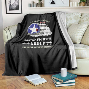 African American Aviators WWII Blanket Tuskegee Red Tails Airmen Black - African Pride