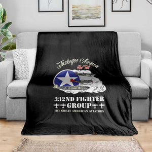 African American Aviators WWII Blanket Tuskegee Red Tails Airmen Black - African Pride