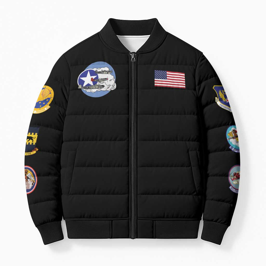 Tuskegee Airmen WWII Heroes Bomber Puffer Jacket The Great American Aviators Black Art