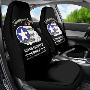 African American Aviators WWII Car Seat Cover Tuskegee Red Tails Airmen Black - African Pride