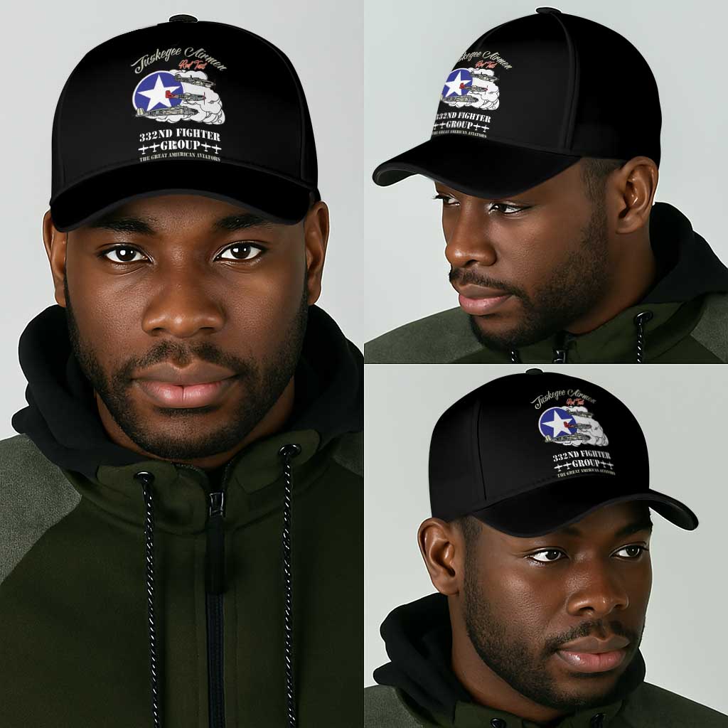 African American Aviators WWII Classic Cap Tuskegee Red Tails Airmen Black - African Pride
