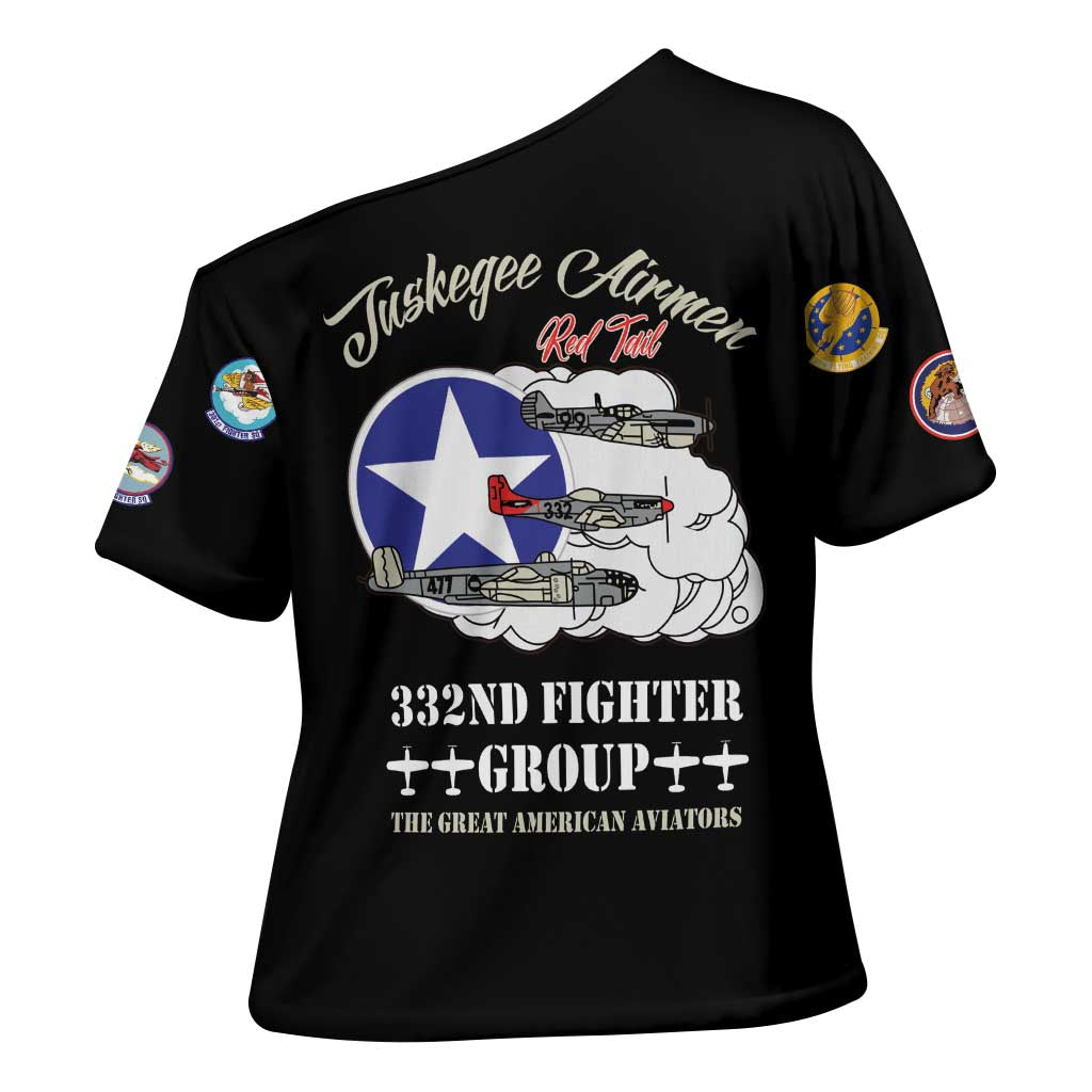 Tuskegee Airmen WWII Heroes Cross Shoulder Shirt The Great American Aviators Black Art