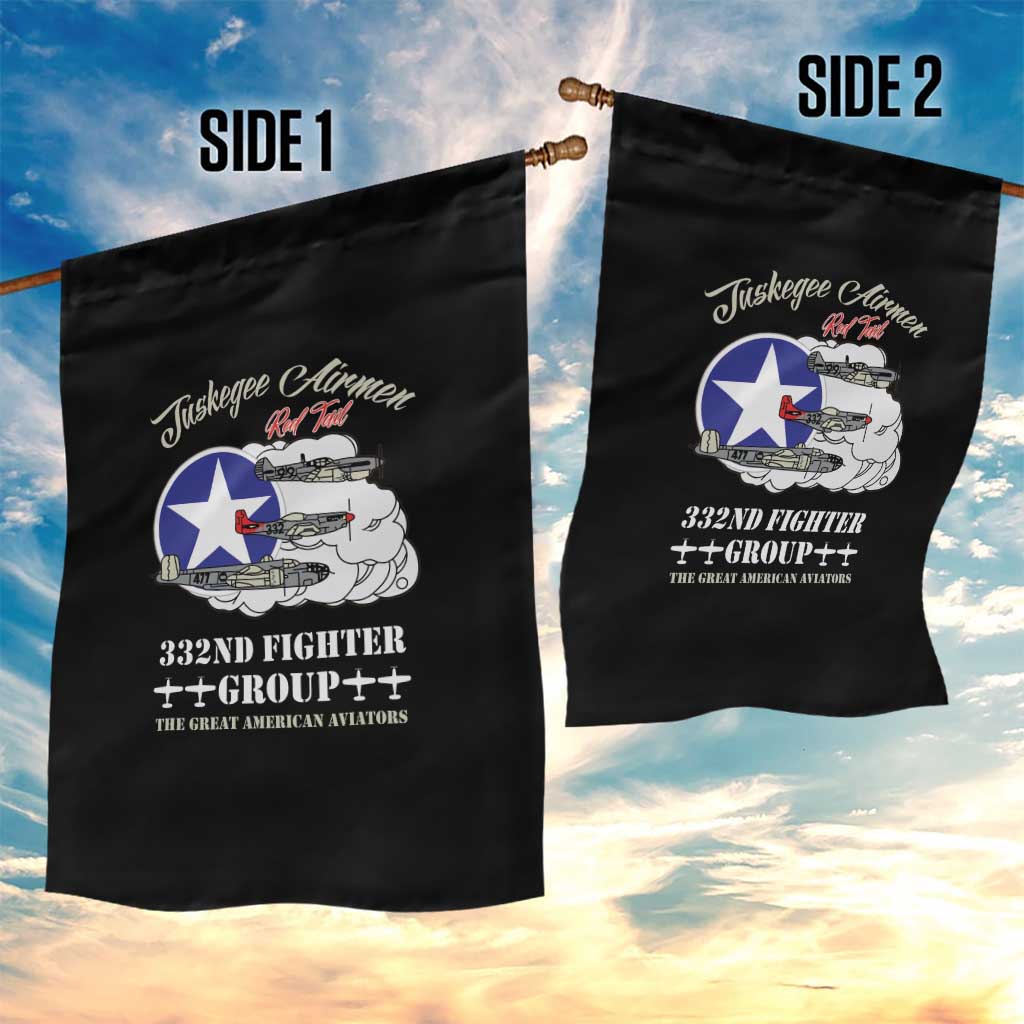 African American Aviators WWII Garden Flag Tuskegee Red Tails Airmen Black - African Pride