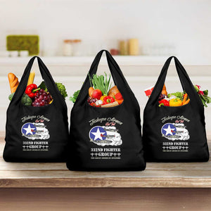 African American Aviators WWII Grocery Bag Tuskegee Red Tails Airmen Black - African Pride