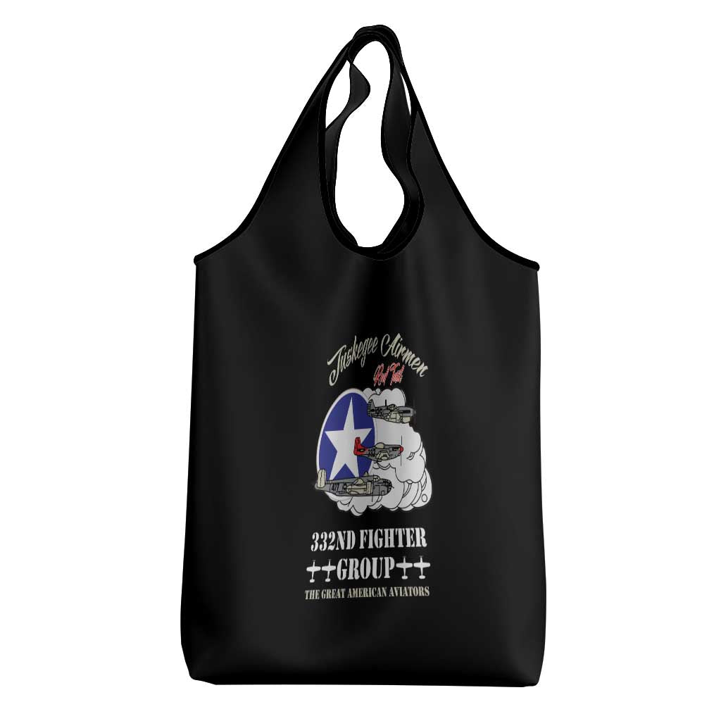 African American Aviators WWII Grocery Bag Tuskegee Red Tails Airmen Black - African Pride