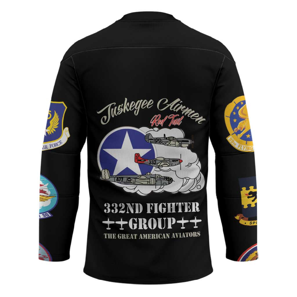Tuskegee Airmen WWII Heroes Hockey Jersey The Great American Aviators Black Art