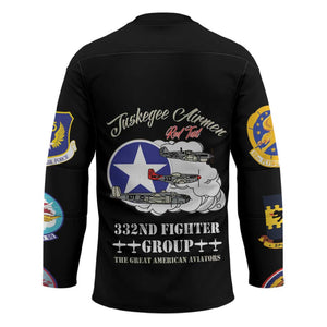 Tuskegee Airmen WWII Heroes Hockey Jersey The Great American Aviators Black Art