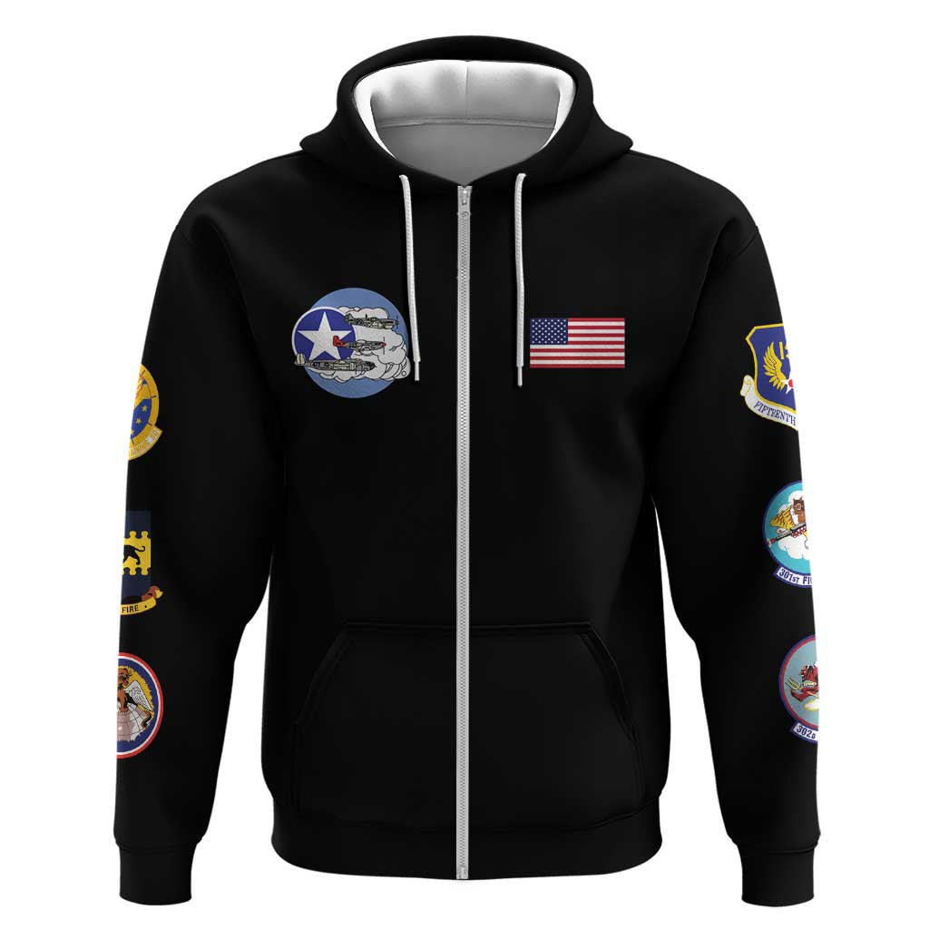African American Aviators WWII Hoodie Tuskegee Red Tails Airmen Black - African Pride