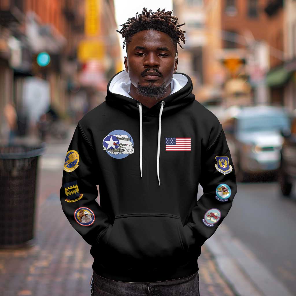 African American Aviators WWII Hoodie Tuskegee Red Tails Airmen Black - African Pride