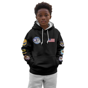 African American Aviators WWII Kid Hoodie Tuskegee Red Tails Airmen Black - African Pride