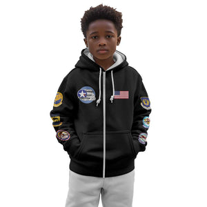 African American Aviators WWII Kid Hoodie Tuskegee Red Tails Airmen Black - African Pride