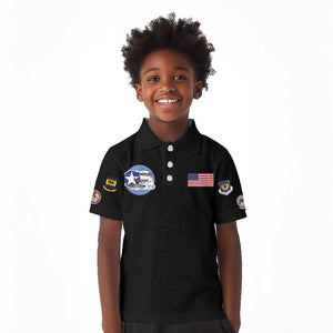 African American Aviators WWII Kid Polo Shirt Tuskegee Red Tails Airmen Black - African Pride