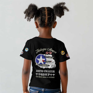 African American Aviators WWII Kid T shirt Tuskegee Red Tails Airmen Black - African Pride